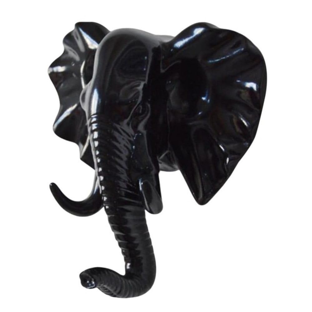 Crochet de suspension tête de cerf noir vintage pour vêtements et clés