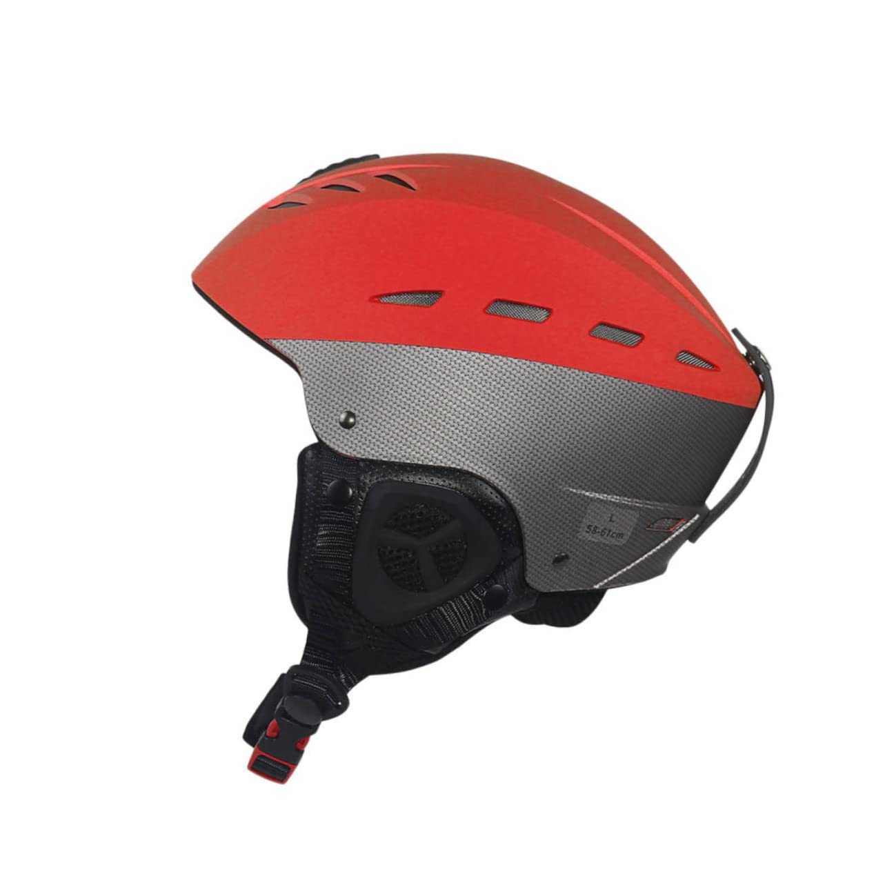 BESPORTBLE Casque de Ski Rouge Unisexe M 55-58cm, Abs, 16 Aérations