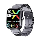スマートウォッチ 通話機能付き 高性能 Smart Watch 消費カロリー 100+種類運動モード 健康管理 活動量計 Bluetooth5.3 Lineアプリ通知 天気予報 音楽/カメラ制御 アラーム 1.96インチ大画面 100+種文字盤 IP68防水 万歩計 長持ちバッテリー BPM BG spo2濃度 日本語説明書付き 専用アダプター付き(2種ベルト付き黒三株+黒TPU)