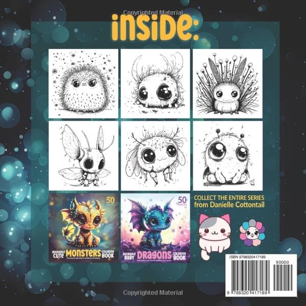 Adorable Cute Monsters Coloring Book: 50 Bold&Easy Images of Adorable flying Creatures for Adult and Kids (Mini Cute Creatures Coloring Book) image 3