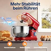 VIVOHOME 1500W Küchenmaschine 5,7L mit Edelstahlrührschüssel – Ansicht 3