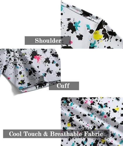 Image of ZITY Men's Golf Shirts Short Sleeve Print Patterns Casual Collared Polo