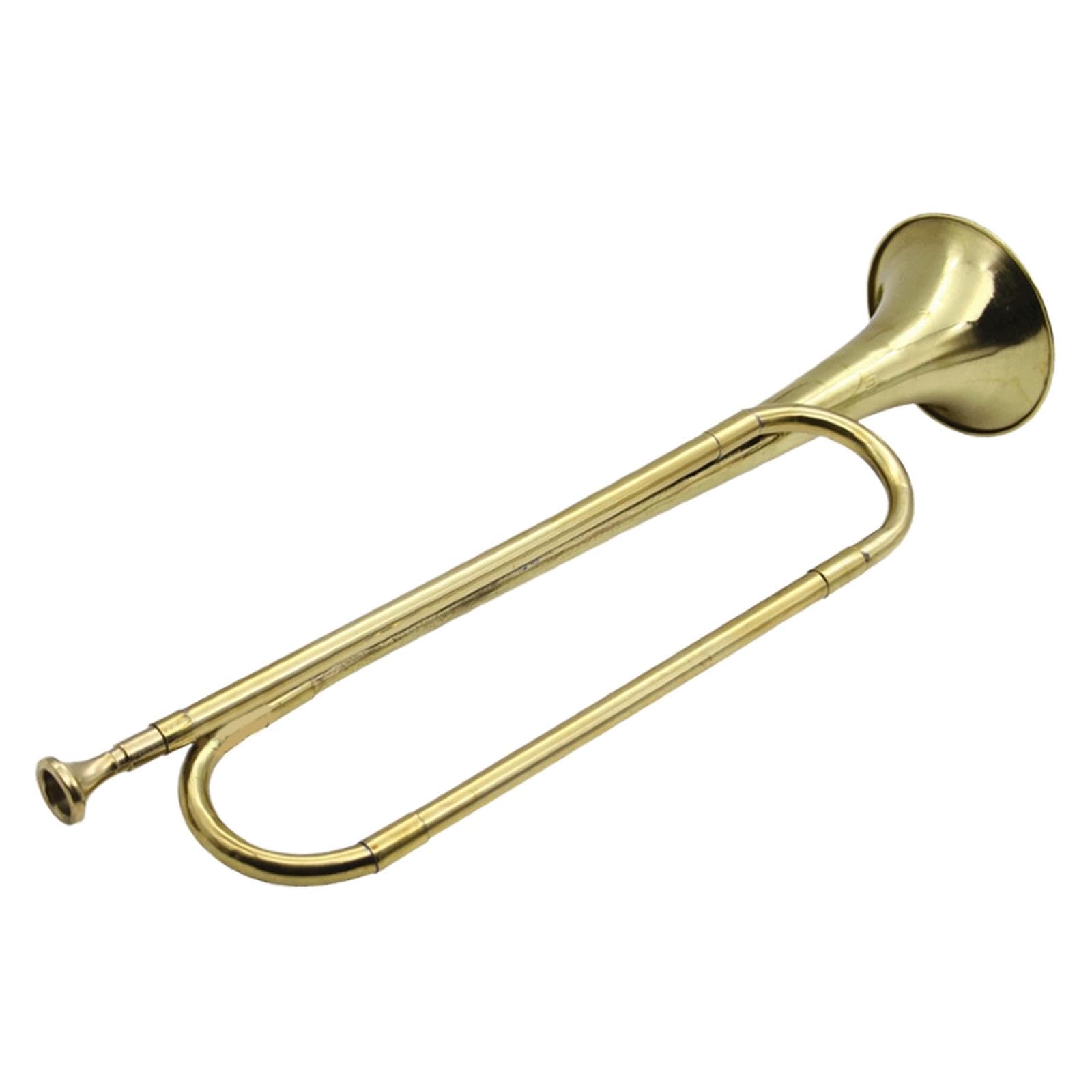 Colaxi BB Trumpet Marching Bugle Marching Band Instrument Blowing Bugle Brass Musical Instrument for Band Stage Performance Children