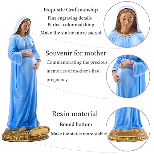 Estatua Virgen María Embarazada Resina 8.4 pulgadas miniatura 3