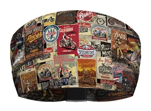 Thats A Wrap Mens Posters & Patches Vintage Motorcycle Knotty Band Headwrap Black