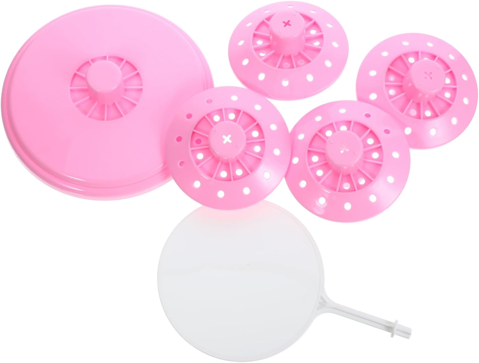 Lollipop Holder Display Stand 4-Tier Pink Candy Rack Multi-Hole Design and Information Card, Tabletop Cake Pops and Cotton Candy Display for Party and Store Use