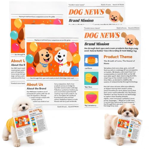 2-Pack Indestructible Newspaper Dog Toy Crinkle Dog Toy for Dogs Durable Bite Resistant Interactive Pet Toy Washable Crackle Chew Toy for Indoor Play Training and Enrichment