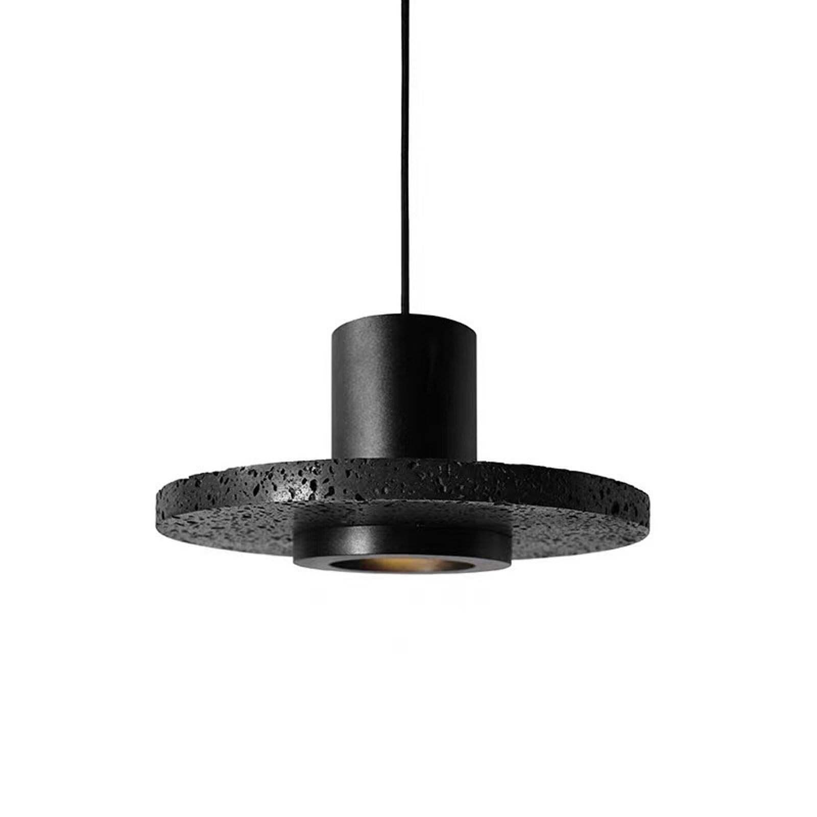RSZCSMO Minimalist Disc Pendant Light E26 Warm Light Black Iron Bedside Hanging Lamp Bar Counter, Study, Dining Table Lighting Fixture