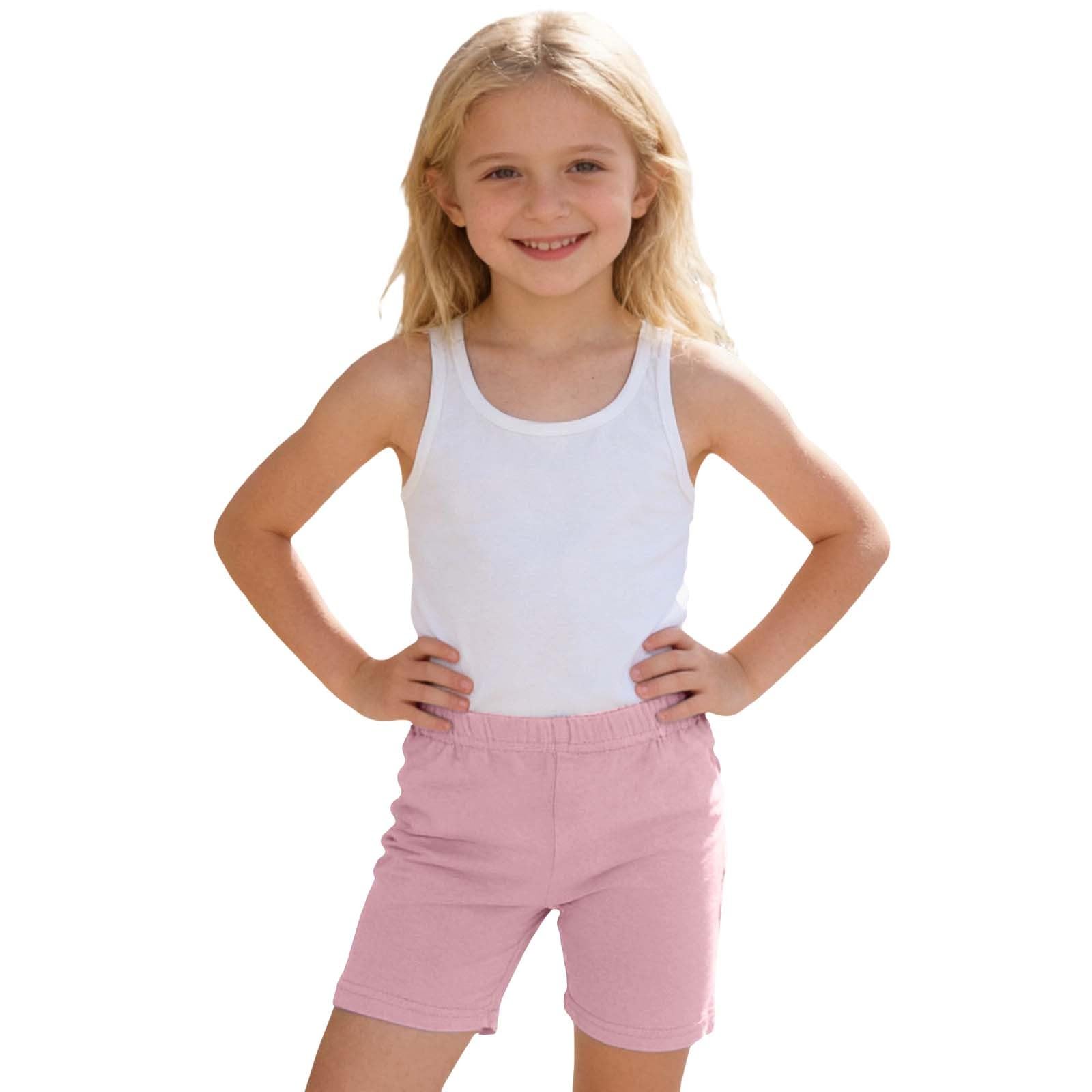 Generisch Mädchen Kurze Leggings Baumwolle Radlerhose Sommer Activewear Shorts, Kinder Unter Kleid Hosen, Elastische Sporthose Turnhose Sommerhose für Sport Laufen Tanz Wandern