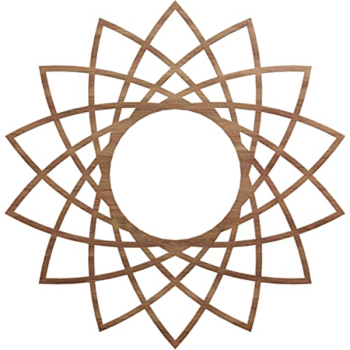 Image of Ekena Millwork 30 inchOD x 11 1 /2 inchID x 1 /4 inchT Eleanor Wood Fretwork Pierced Ceiling Medallion, Walnut