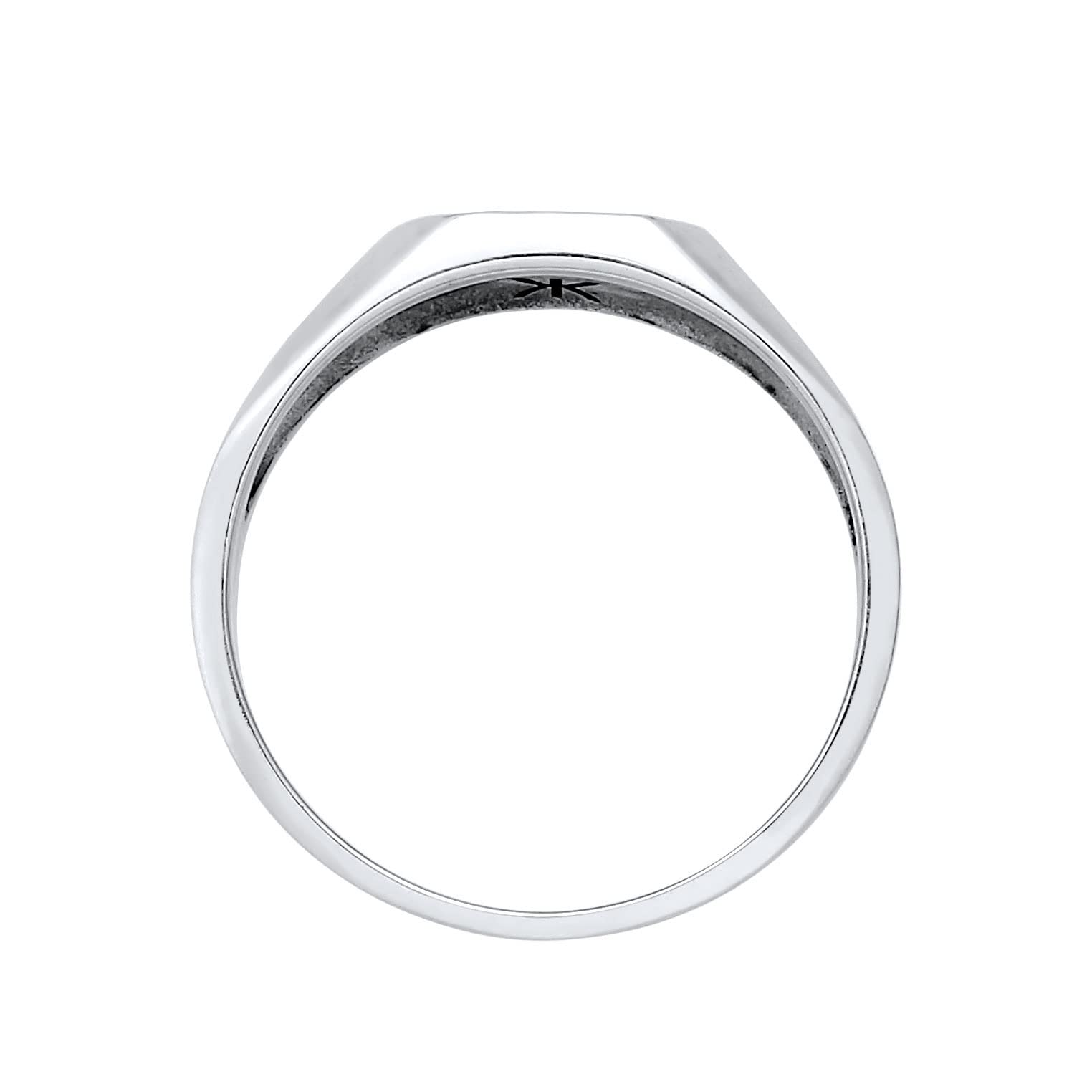 Kuzzoi Siegelring Herrenring 11 mm quadratisch matt oxidiert 925 Silber | Klassischer Herren Silberring breit Band Ring für Männer in der Ringgröße 60 - 66