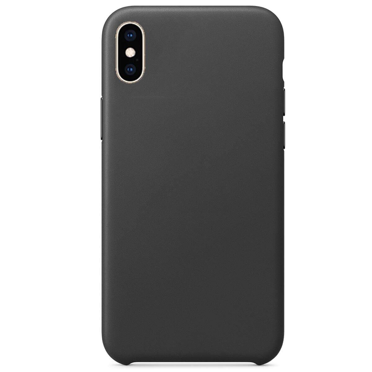 FinestBazaar For iPhone X/For iPhone XS Leather Back Flexible TPU Silicone Hybrid Slim Case Cover - Black