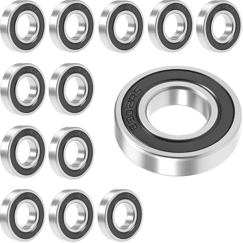 12 rodamientos de bolas 6802 2RS de 15 mm x 24 mm x 5 mm, doble protección para bricolaje, impresoras 3D, motores, tornos, fresadoras, varios dispositivos mecánicos, etc.