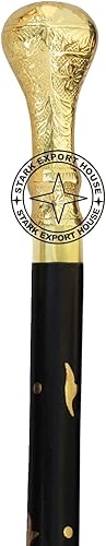 Miniatura 5 de Bastón náutico para hombres y mujeres, bastones y madera con mango de 37 pulgadas, palo de palisandro de madera natural dorada, mejor para regalo,
