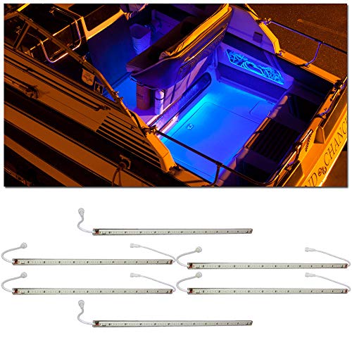 LEDGlow 6pc Blue LED Boat Marine Deck Under Gunnel & Cabin Accent Lighting Kit - 24