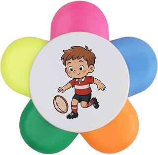 Azeeda 'Boy Playing Rugby' Flower Shape Highl...