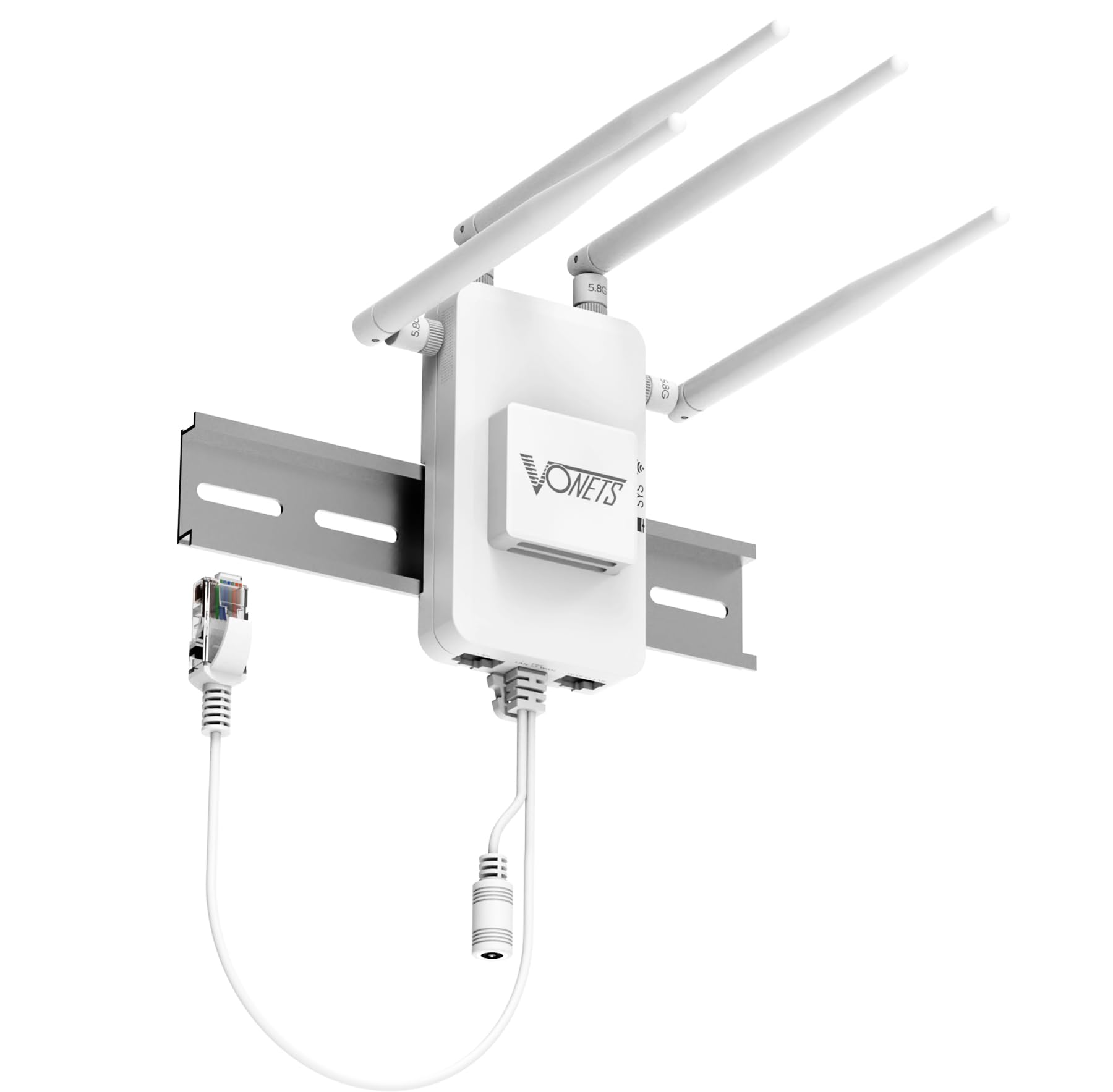 VONETS VAR1800-H Gigabit WLAN Bridge Router, Ethernet Wireless RepeaterRJ45, adapter WLAN, wzmacniacz zasięgu, 3 Gigabit POE do robotów, przemysłowe urządzenia sieciowe IoT 1800 Mbit/s, VAR1800-H