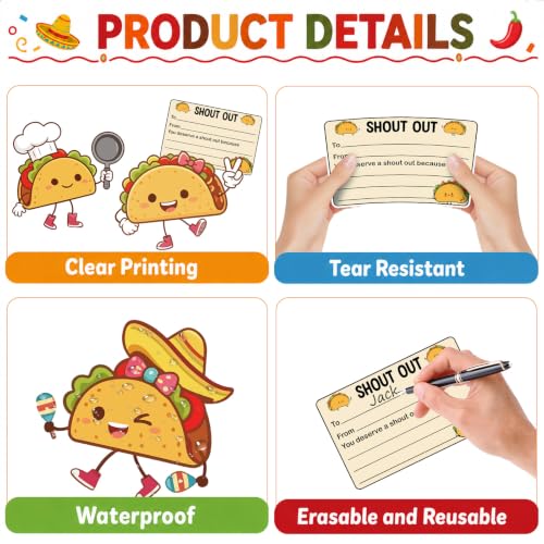 Staff Shout Out Bulletin Board Set Taco Staff Shout Outs Decorations Cute Taco Appreciation and Recognition DIY Craft Cutouts for School Classroom Office Employee Appreciation Wall Door Supplies - Image 3