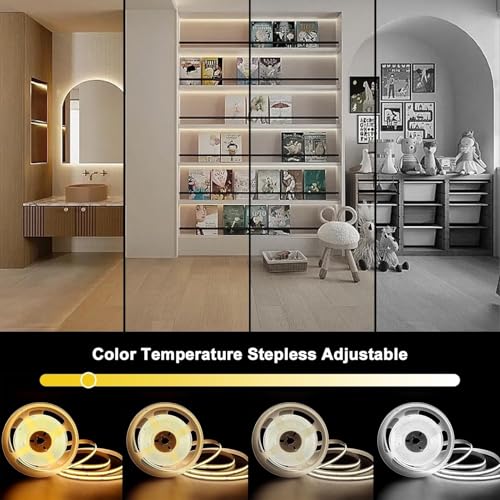 Image of VST 16.4ft 24V COB LED Strip Lights Compatible with Alexa Google Home Assistant App Remote Control & Handwave Active,CCT 2700K-6500K, UL-Listed, Dimmable LED Light with 60W LED Driver ETL-Listed