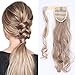 Produktbild Ponytail Extension Clip in Pferdeschwanz Zopf Haarteil Hair Piece Haarverlängerung gewellt Sandy Blonde & Blond Bleichen Wavy-17"(43cm) 90g