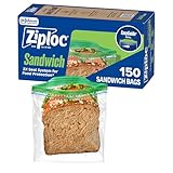 Ziploc Sandwich Bags, Pack of 150, 6.5 x 5.875-Inch (16.5 cm x 14.9 cm)