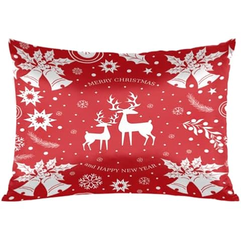 Pardick Christmas Reindeer Satin Pillowcase Cover