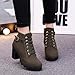 CSRZPMG Women's Platform Fashion Ankle Boots Casual Chunky Heel Lace Up Booties Comfortable Mid Heel Round Toe Fall Winter Boots for Ladies