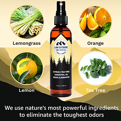 Natural Shoe Deodorizer Spray & Odor Eliminator By Lumi Outdoors - Fresh Citrus Tea Tree Essential Oil Odor Eater #TOP1