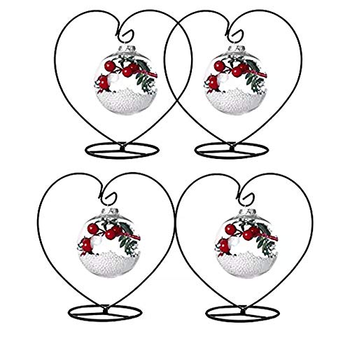 Archi 4 Pack Heart-Shaped Ornament Display Stand Iron Pothook Stand for Hanging Glass Terrarium