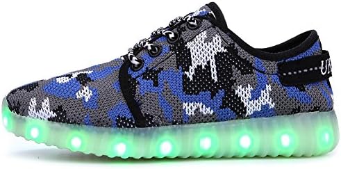 Ukris 16 Colors Breathable LED Light up Fashion Flashing Sneaker Shoes with Remote for Kids Boys Girls