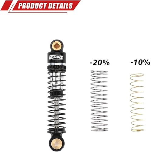 Miniatura 4 de RCAWD 47MM CR18P Choques Tipo de aceite para Hobbyplus 110 CR18P Rock Van Front Rear Shock CR18P EVO Trail Hunter Series Actualizaciones Piezas Plata