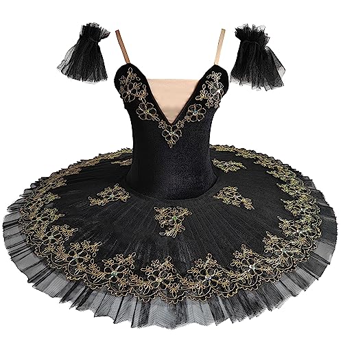 MTPLOP Professional Swan Lake Dance Costumes Womens Ballet Skirt Girls Pancake Tutu Dress (Black XXX-Small) : Clothing, Shoes & Jewelry