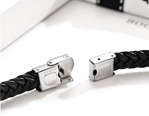 Miniatura 3 de EDSG Pulsera personalizada para hombre, pulsera de cuero grabada, regalo para él, monograma personalizado, cumpleaños, boda, Navidad, Día del Padre