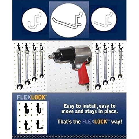 WallPeg 75-pk Black Pegboard Hooks – 25 J, 25 L, & 25 Jumbo Flex-Lock Peg Hooks AM-75-B Cover
