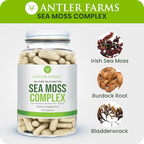 Antler Farms Sea Moss Complex Capsules with Bladderwrack & Burdock Root (130 ct) — view 5