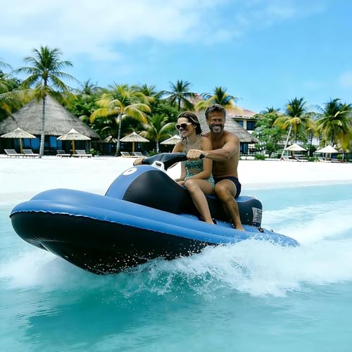 WEIZIIA Lancha motora Inflable y Plegable, Jet Boat Inflable Mejorado para 2 Personas, Lancha eléctrica acuática de 500 W / 700 W con Motor sin escobillas, Lancha motora Inflable y Plegable 500W10Ah