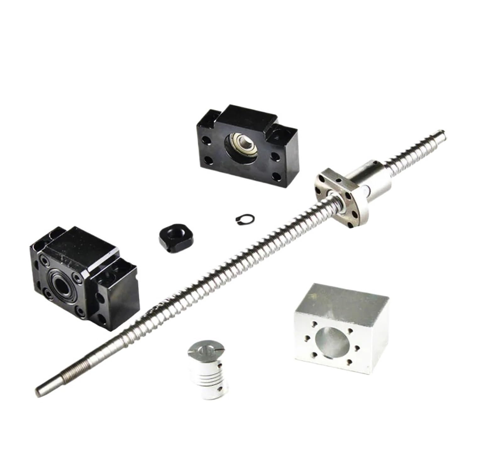 Metal Ball Screw nut SFS1210 Rolled Ball Screw C7 with End Machined+Ball Nut+Nut Housing+BKBF10 End Support+Coupler for CNC Parts(750mm)