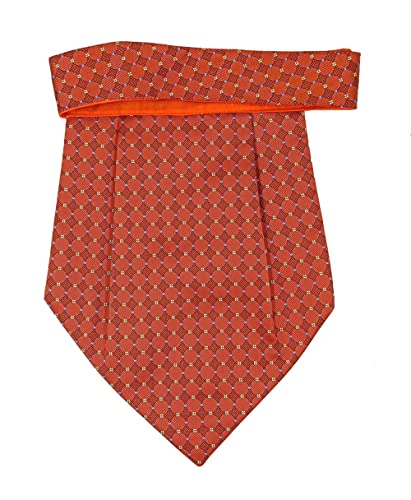 Image of formal cravat set for men with pocket square Men's Cravat Necktie, Self Design Microfiber Dark Multi color Free Size