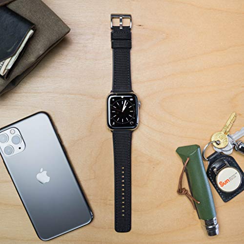 Image of BARTON WATCH BANDS - Cordura Fabric & Silicone Hybrid Watch Bands Compatible with Apple Watch Models - 1, 2, 3, 4, 5, 6, 7, 8, 9, 10, SE, Ultra & Ultra 2