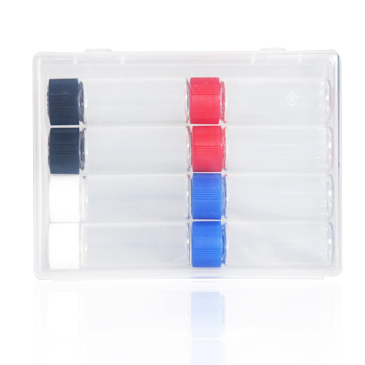 8 Pcs 20ml Glass Vials with Screw Caps, 4 Colors Caps, Clear Glass Vials, Leak-Proof Glass Bottle