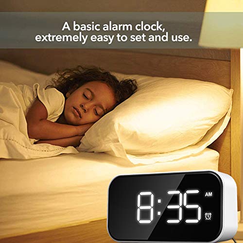 Despertador elétrico de LED com espelho Homyl, com soneca, alimentado por USB/AAA, para crianças e a