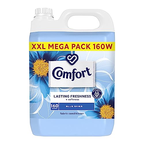 Comfort Blue Skies Fabric Conditioner with Stay Fresh technology for 100 days of freshness + fragrance* 160 wash 5 l, Packaging may vary