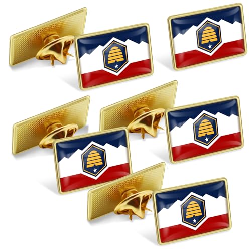 Image of 12 /24 /50 /100Pcs Official State of Utah Flag Pins Bulk - Metal US Utahn UT Lapel Pin