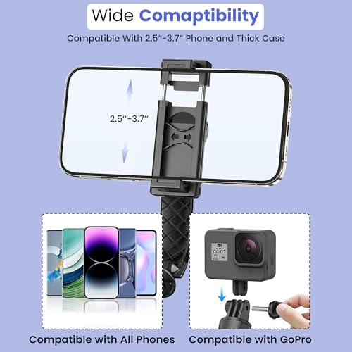 Image of WeCool Quadripod Selfie Stick for Mobile -Extendable Upto 102Cm with 360 Rotational Mobile Holder,Rechargeble Bluetooth Remote, Compatible with GoPro,Phones and Cameras via 1 /4 inch Screw