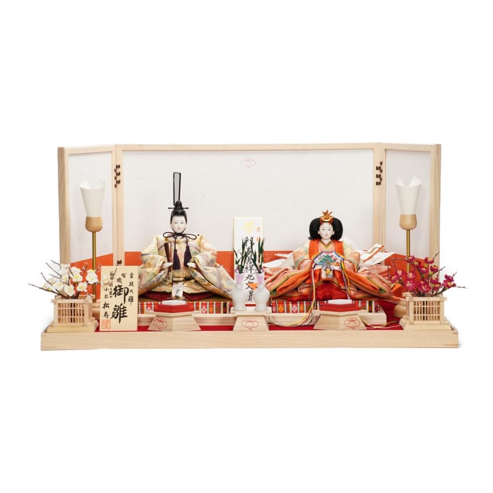 Amazon | 【雛人形】京十番 袋帯 彩寿吉祥丸文様 親王飾り〈小出松寿作 