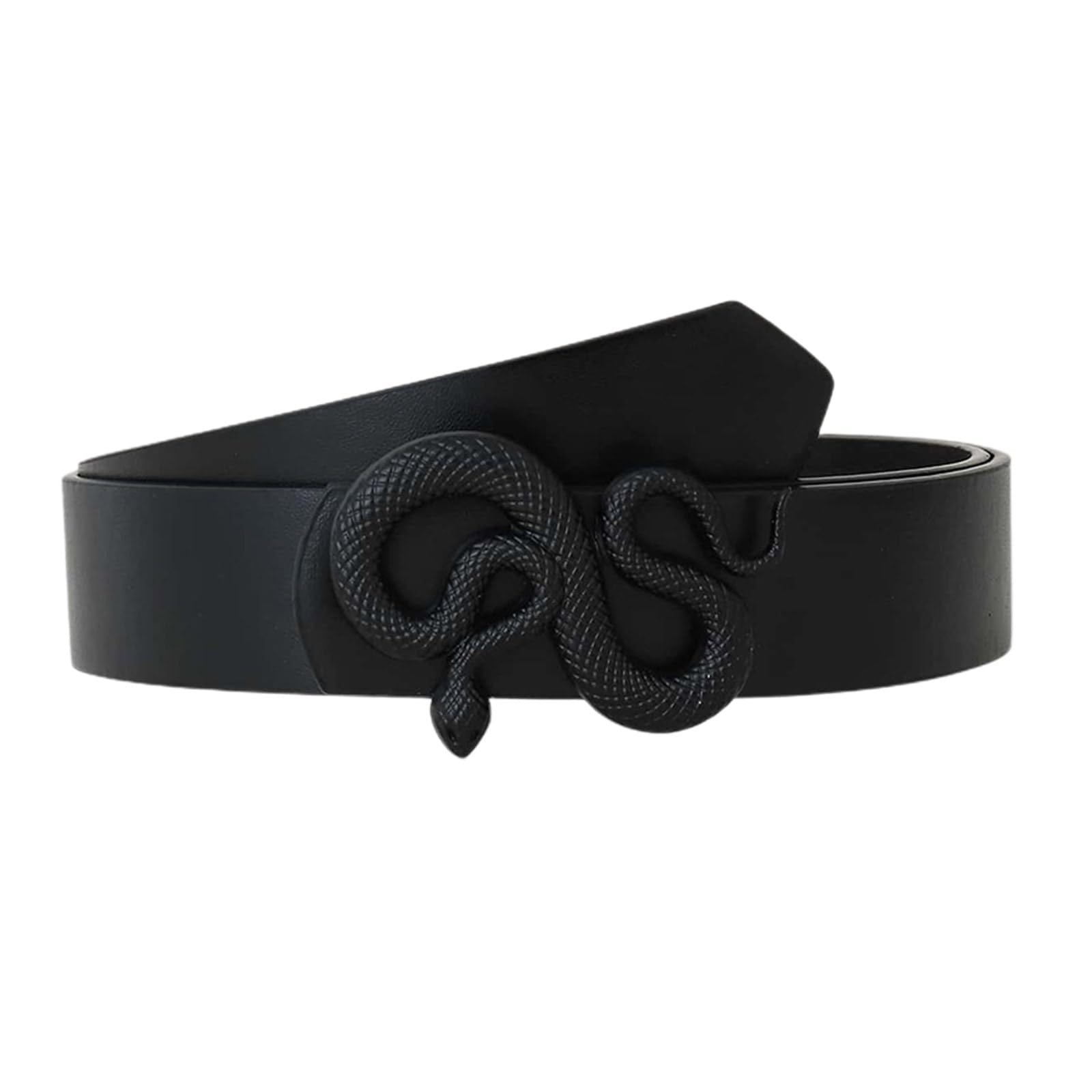 Wlnext Women's Bk Classical Belts With Creative Snake Buckle Thin Adjustable Waist Belt All-Match Dresses Skirt Coat Waistband