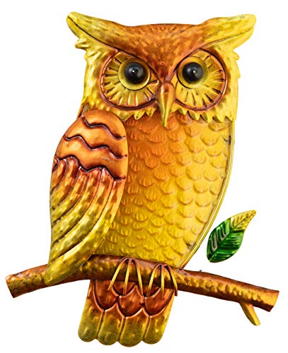 Creekwood Décoration Murale de Jardin Motif Hibou Jaune