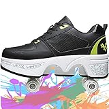 ✮ Tendencia: los zapatos con ruedas son fáciles de aprender y adecuados para principiantes Deportes y actividades al aire libre, son excelentes regalos para adultos, niños, niños, niñas, mujeres, patinaje juvenil / fiesta / bola de discoteca / cumpleaños.