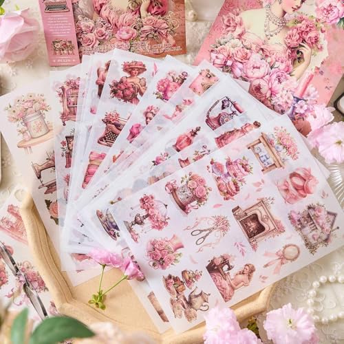 Image of Alokik Enterprise Everything is Fleeting Nostalgic Dreams Retro Romance Decorative Sticker Book - Vintage Aesthetic Scrapbook Stickers for Journaling, Planners, DIY Crafts & Phone Decoration