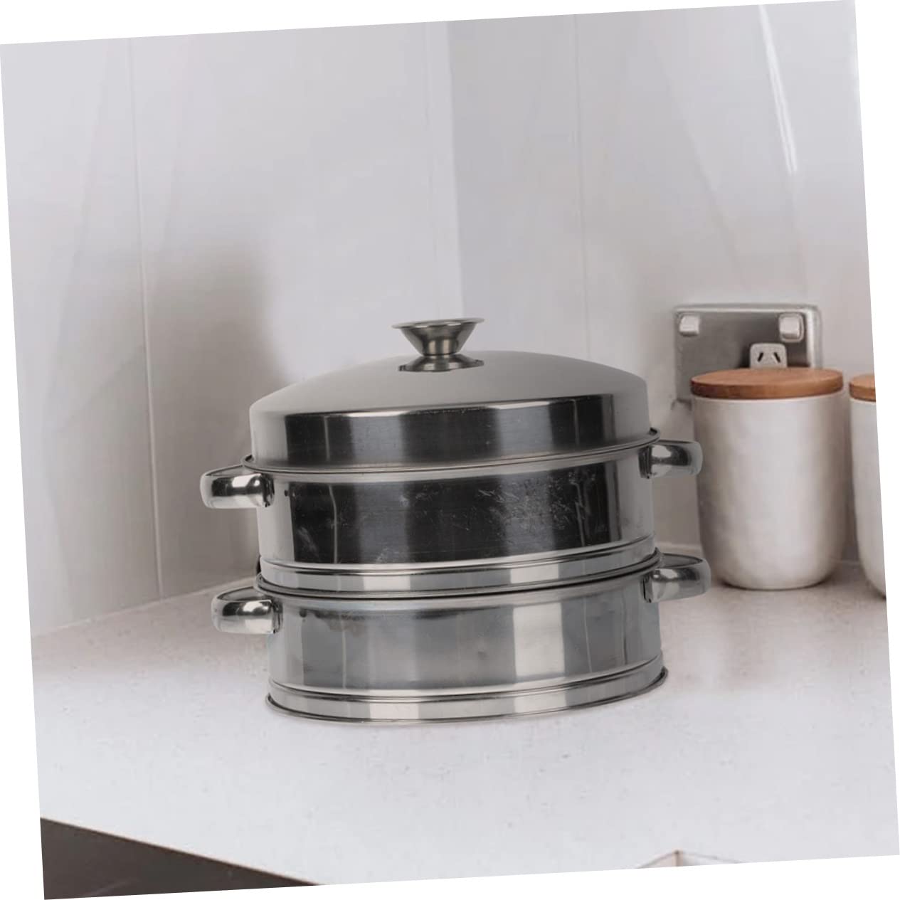 Vaporera De Acero Inoxidable Tapa Vaporera Multifuncional Para Verduras Dumplings y Buns Para Cocinas De Restaurantes y Hogares